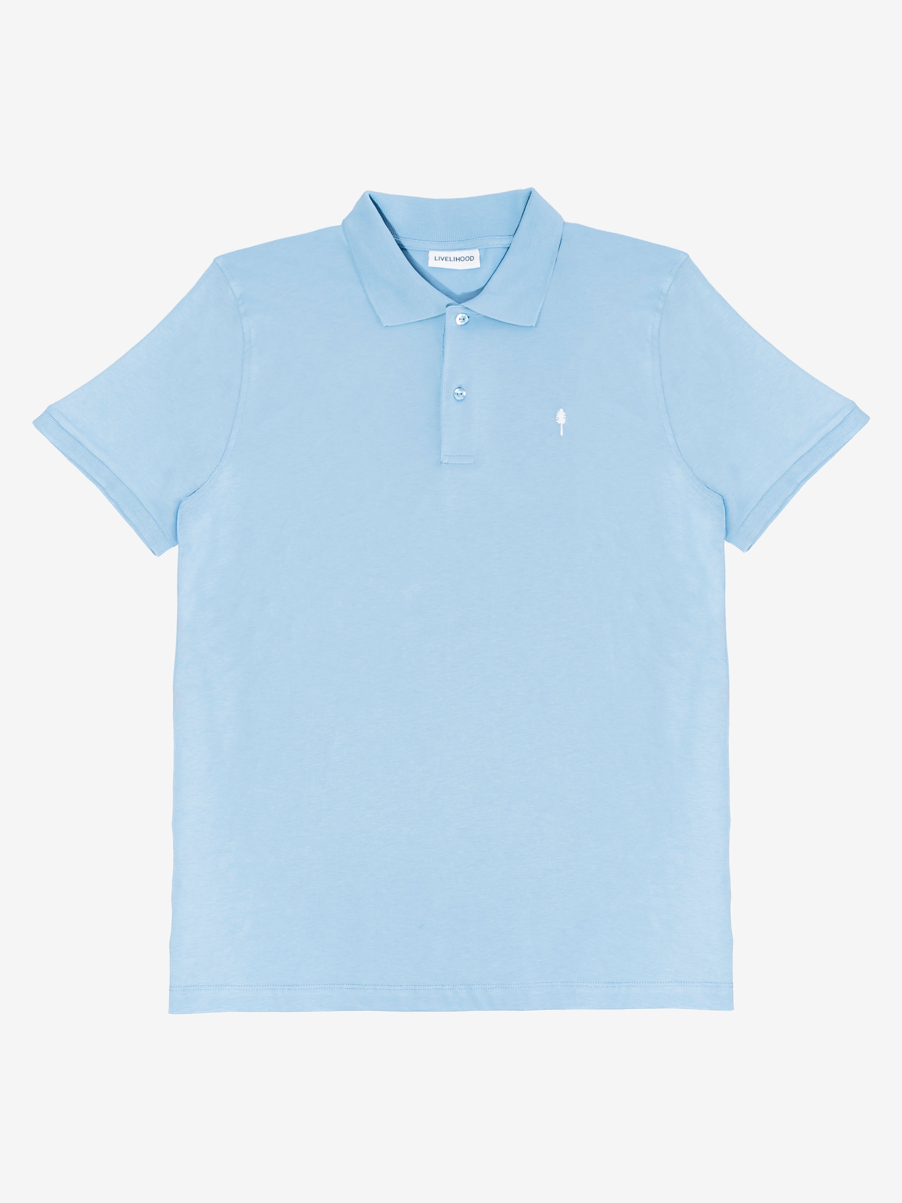 Elevate Your Style with Glacier Blue Sustainable Polo Livelihood